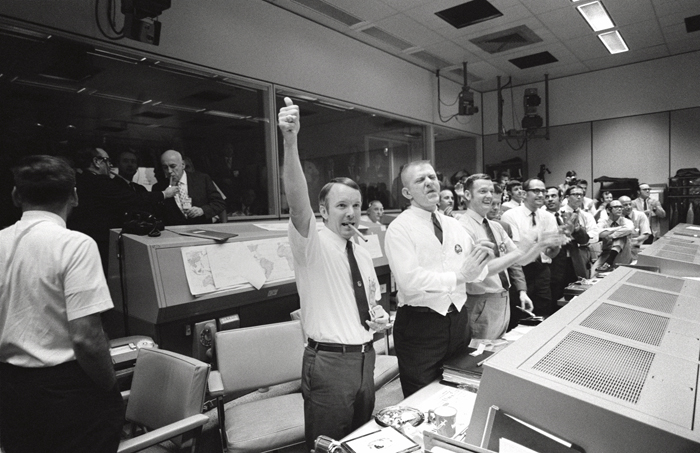 Space History Photo: Mission Control Celebrates